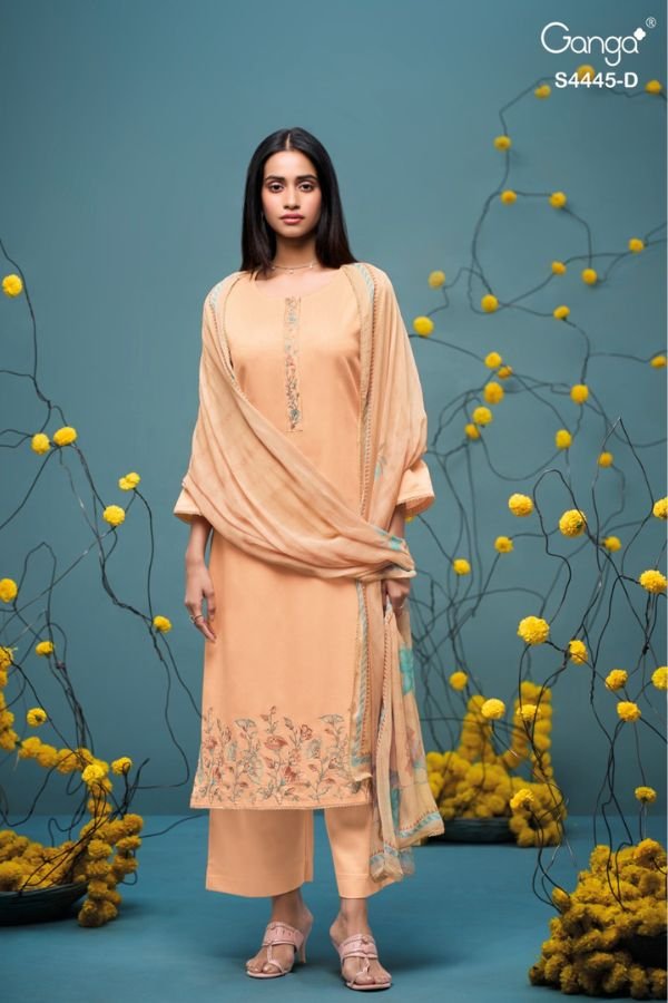 Ganga Fashion Gulika S4445 Cotton Satin Ladies Suit S4445-D