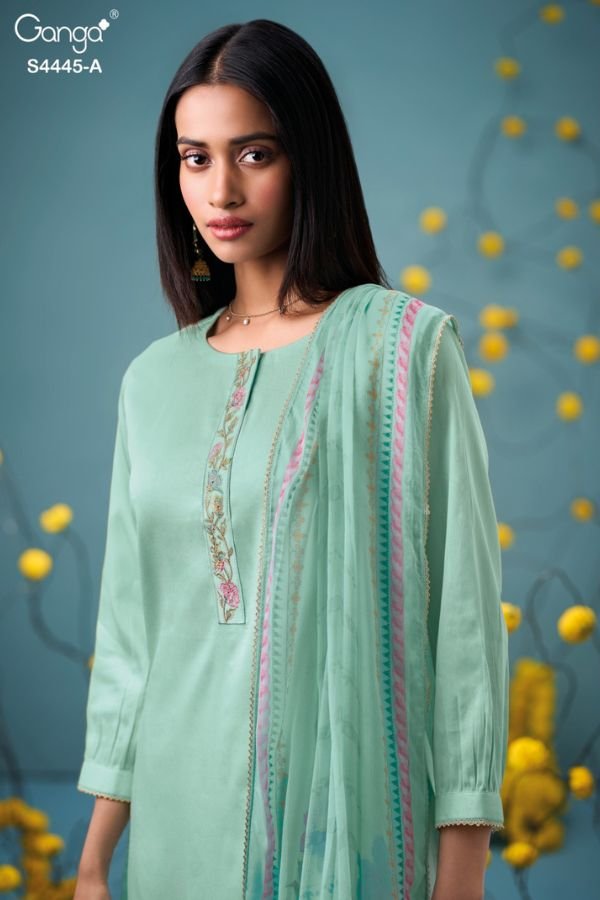 Ganga Fashion Gulika S4445 Cotton Satin Ladies Suit S4445-A