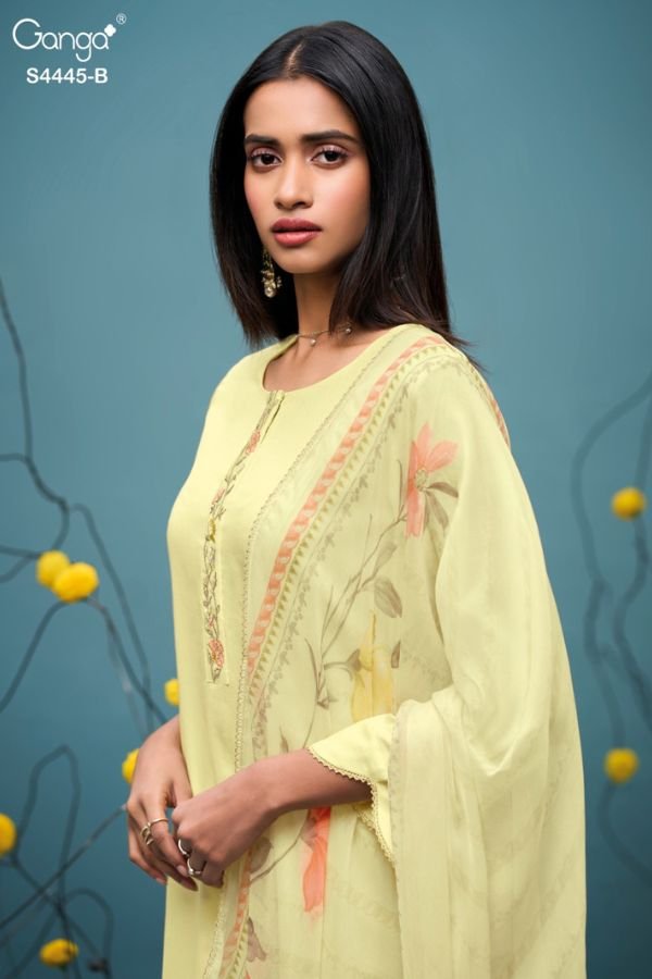 Ganga Fashion Gulika S4445 Cotton Satin Ladies Suit S4445-B