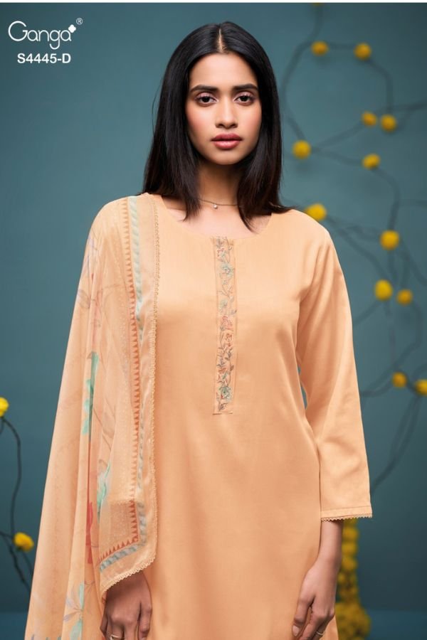 Ganga Fashion Gulika S4445 Cotton Satin Ladies Suit S4445-D