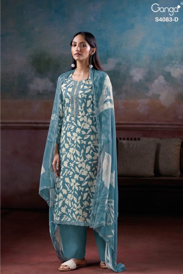 Ganga Fashion Gyanah S4083 Cotton Satin Ladies Suit S4083-D