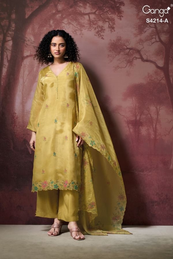 Ganga Fashion Hrishya S4214 Silk Ladies Suits S4214-A