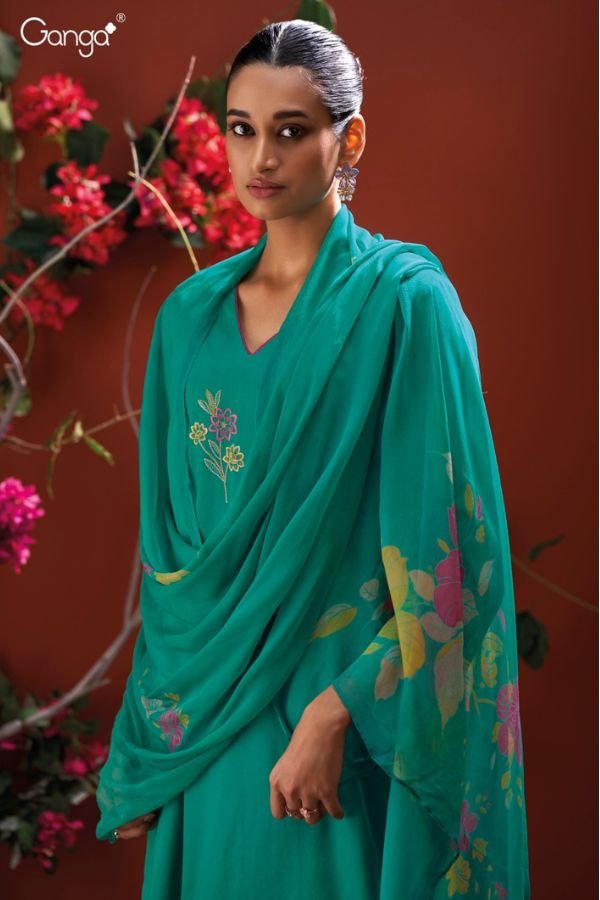 Ganga Fashion Iraya S3861 Cotton Satin Ladies Suit S3861-C