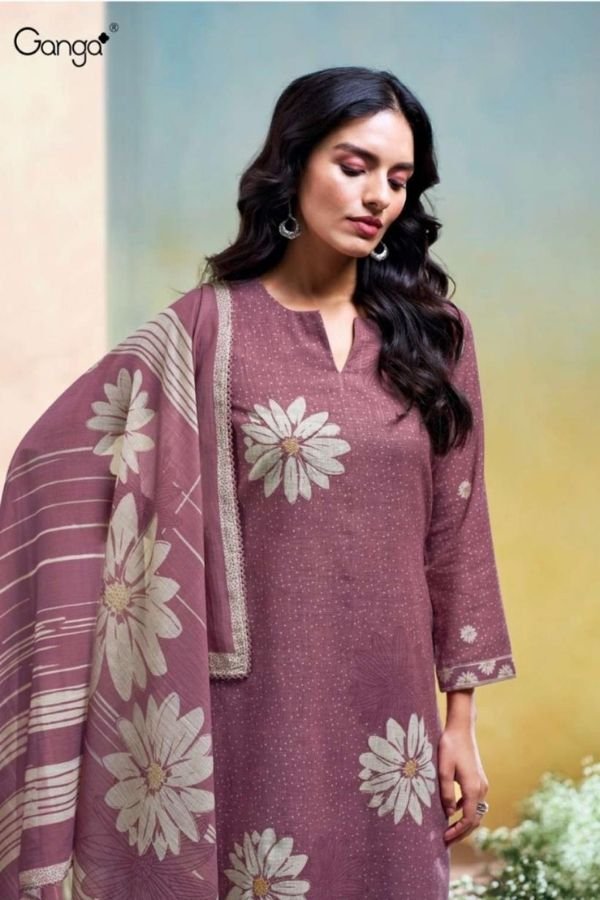 Ganga Fashion Kalani S3679 Cotton Linen Ladies Suit S3679-B