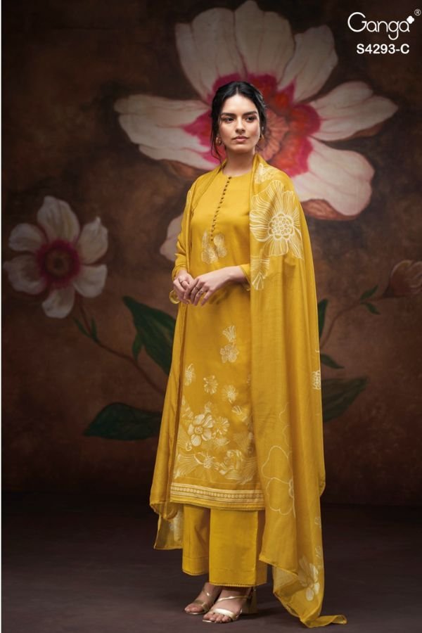 Ganga Fashion Kreshika S4293 Cotton Satin Ladies Suit S4293-C