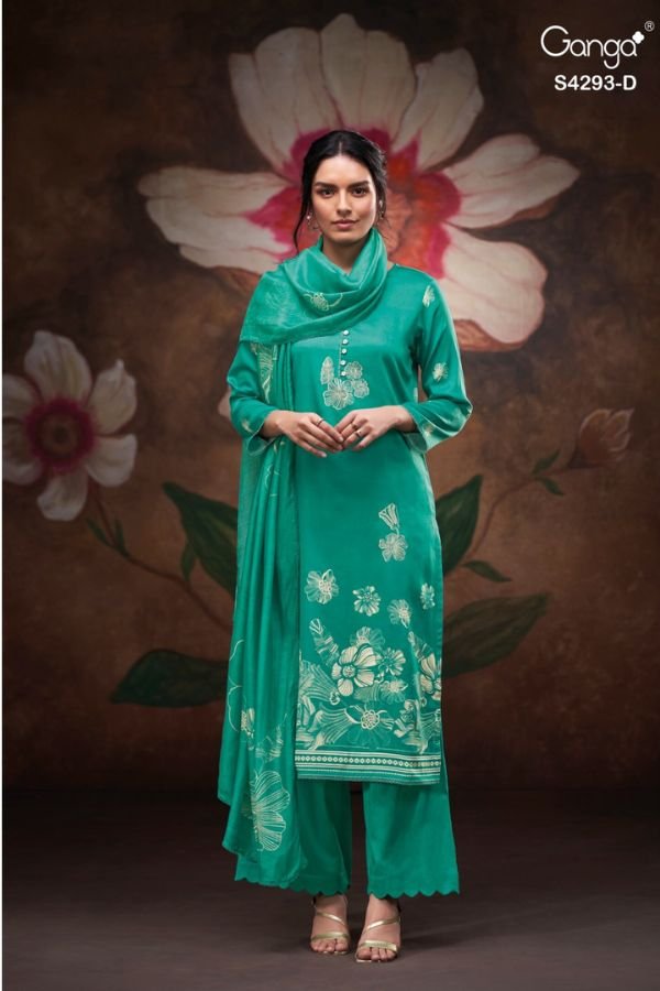Ganga Fashion Kreshika S4293 Cotton Satin Ladies Suit S4293-D