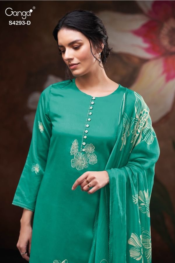 Ganga Fashion Kreshika S4293 Cotton Satin Ladies Suit S4293-D