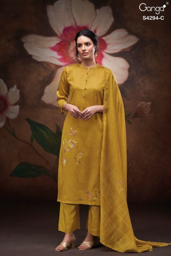 Ganga Fashion Lareena S4294 Cotton Satin Ladies Suit S4294-C