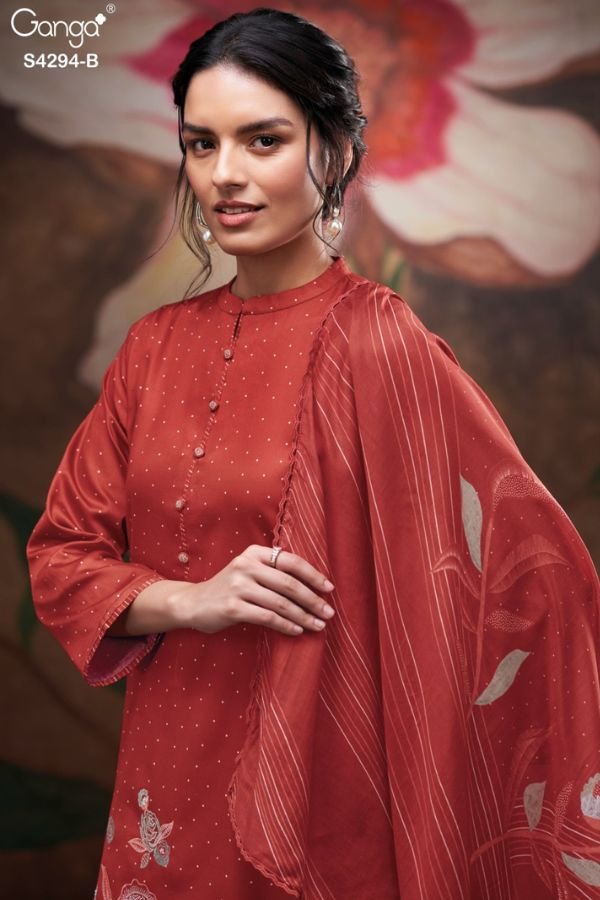 Ganga Fashion Lareena S4294 Cotton Satin Ladies Suit S4294-B