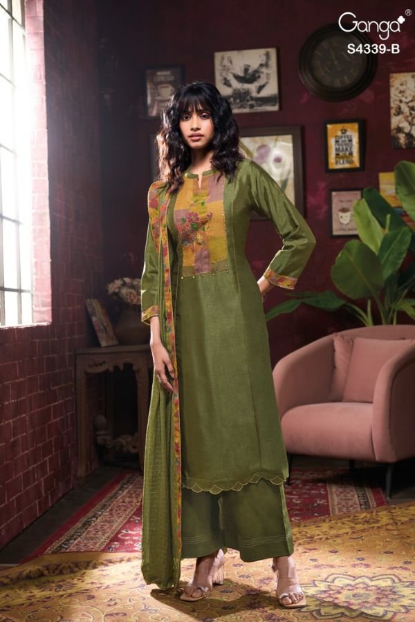 Ganga Fashion Maven S4339 Silk Ladies Suits S4339-B