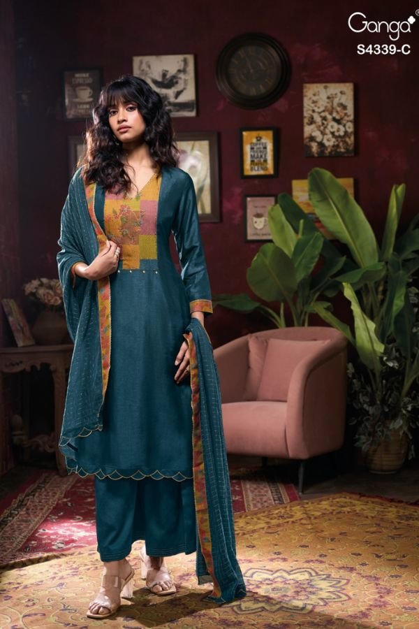 Ganga Fashion Maven S4339 Silk Ladies Suits S4339-C