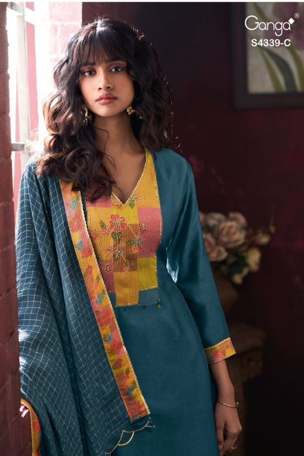 Ganga Fashion Maven S4339 Silk Ladies Suits S4339-C