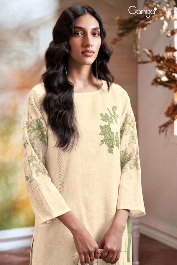 Ganga Fashion Nayanika S2715 Cotton Linen Suit S2715-B