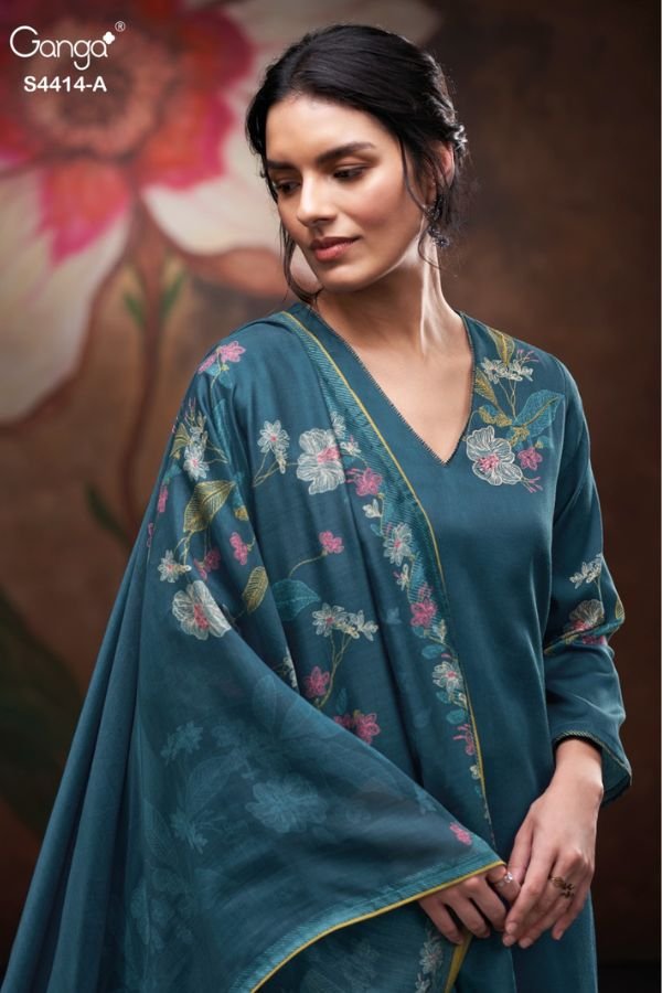Ganga Fashion Nirisha S4414 Cotton Satin Ladies Suits S4414-A