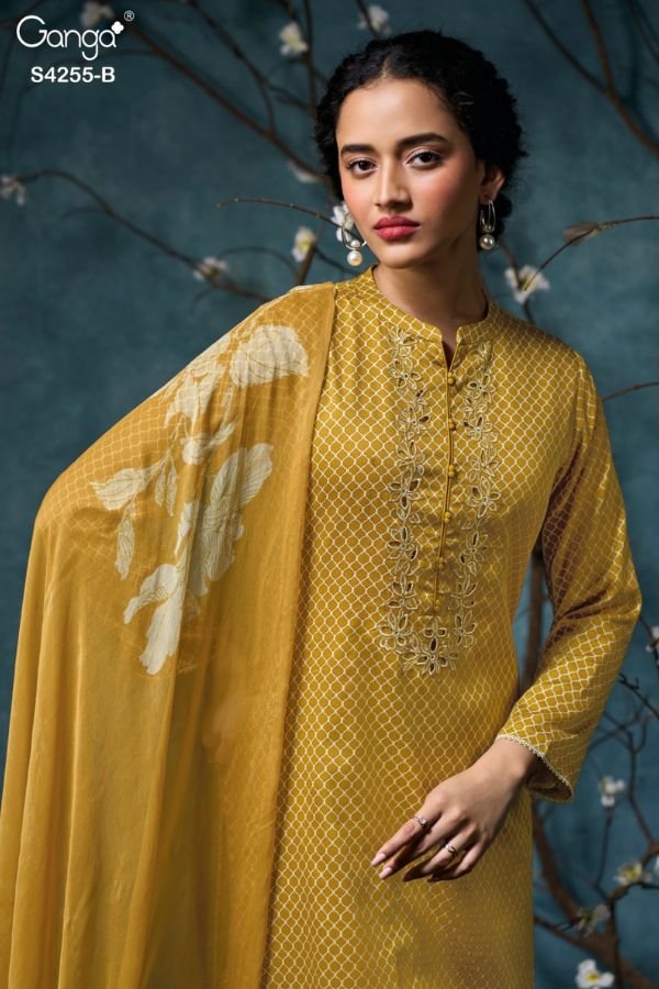 Ganga Fashion Olesia S4255 Cotton Satin Ladies Suits S4255-B