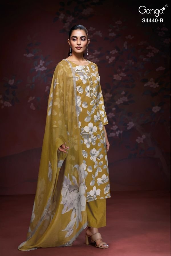 Ganga Fashion Taymi S4440 Cotton Satin Ladies Suits S4440-B