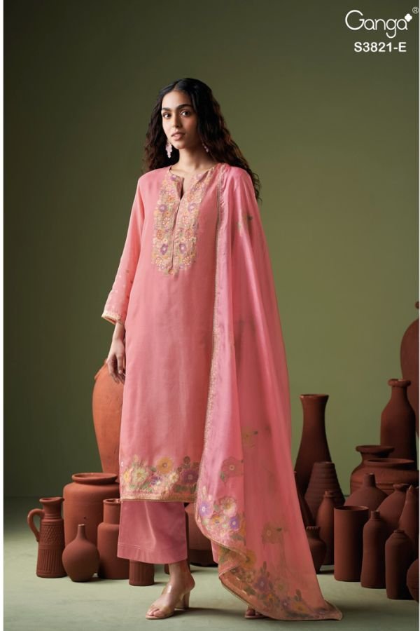 Ganga Fashion Viara S3821 Silk Ladies Suits S3821-E