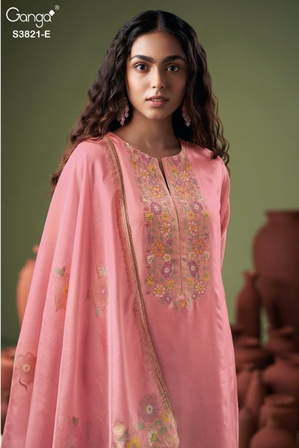 Ganga Fashion Viara S3821 Silk Ladies Suits S3821-E