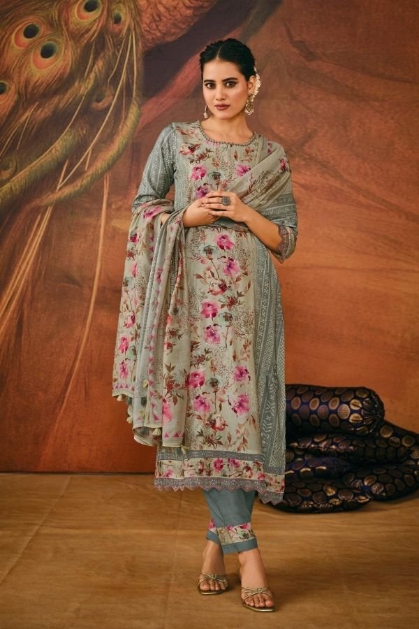 Jay Vijay Prints Manya Moga Silk Ladies Salwar Suits 3261-B