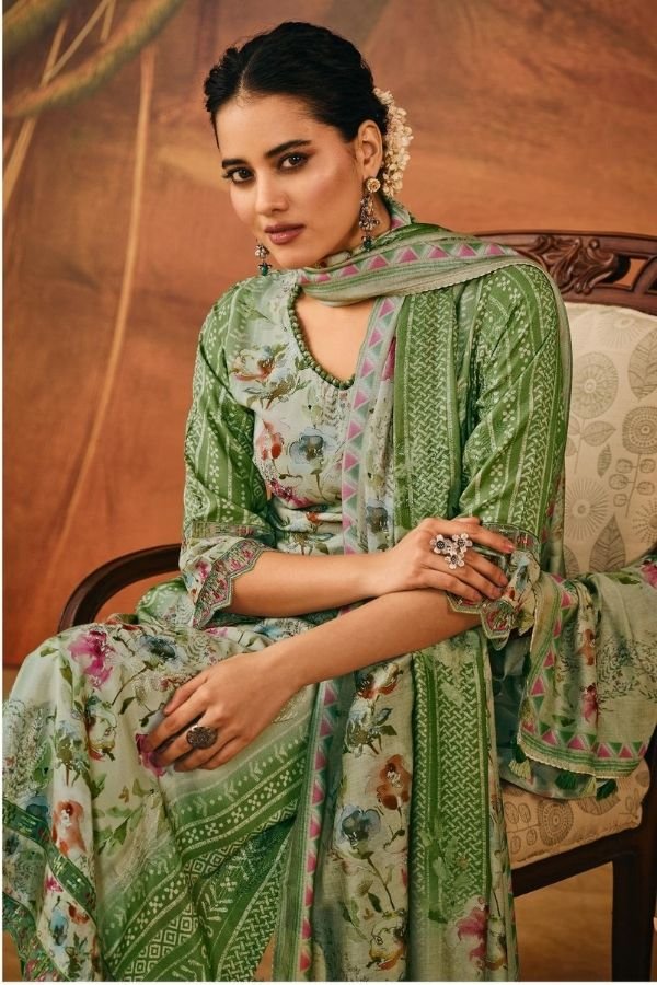 Jay Vijay Prints Manya Moga Silk Ladies Salwar Suits 3261-A
