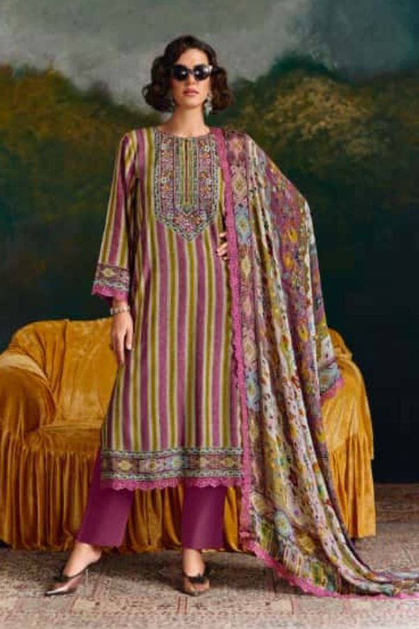 Kimora Fashion Heer Kashida Muslin Ladies Salwar Suit 9891