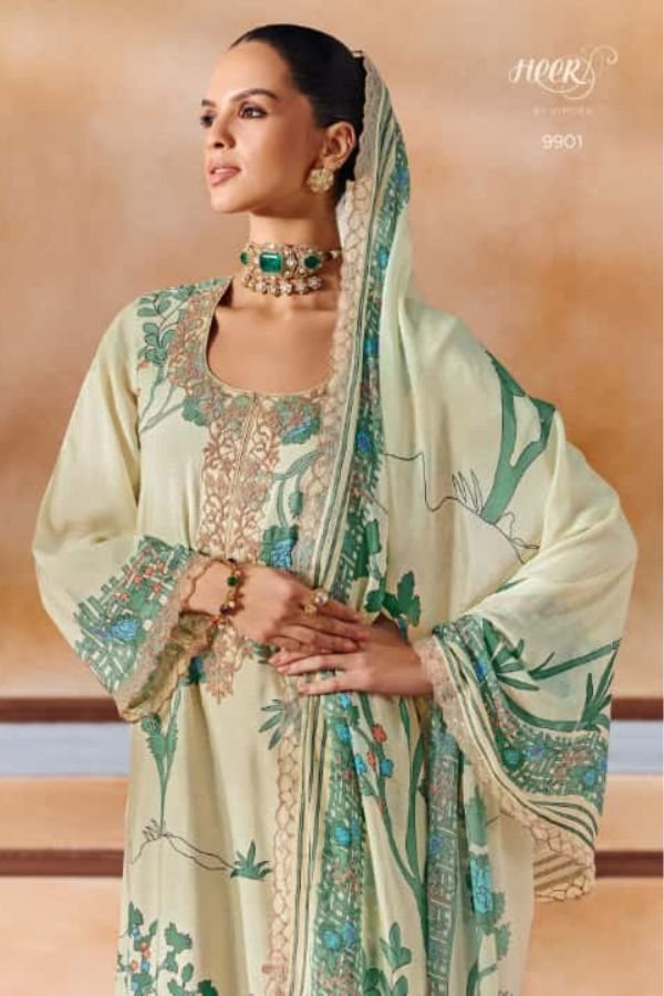 Kimora Fashion Heer Shayri Muslin Ladies Salwar Suit 9901