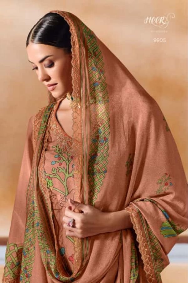 Kimora Fashion Heer Shayri Muslin Ladies Salwar Suit 9905