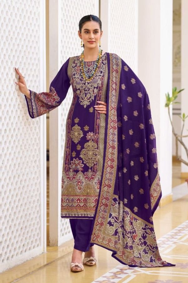 Mumtaz Arts Gulmohar Muslin Ladies Unstitched Suit 1001