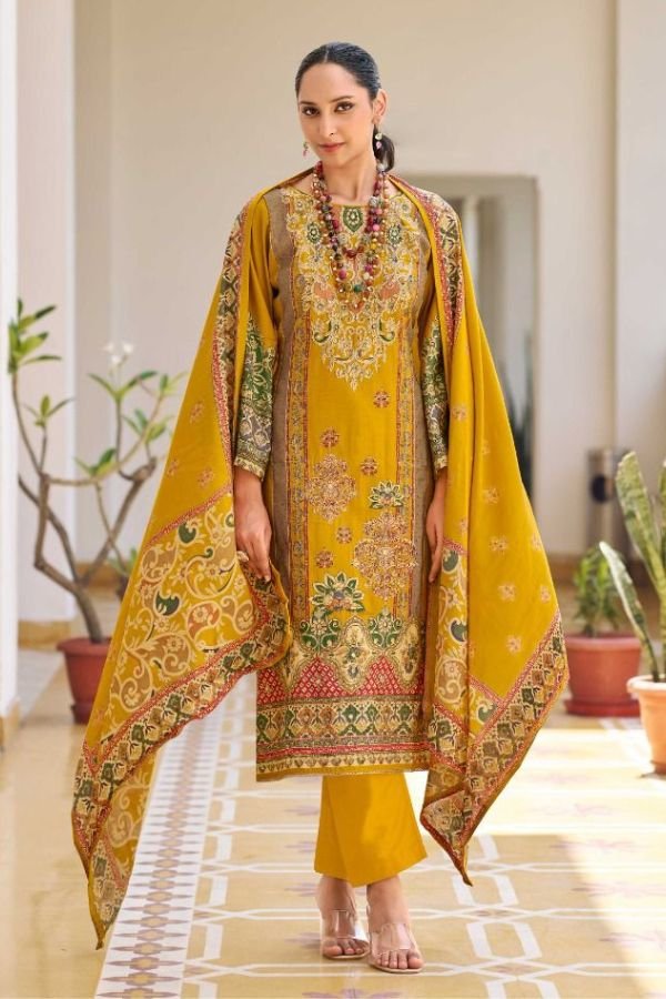 Mumtaz Arts Gulmohar Muslin Ladies Unstitched Suit 1003