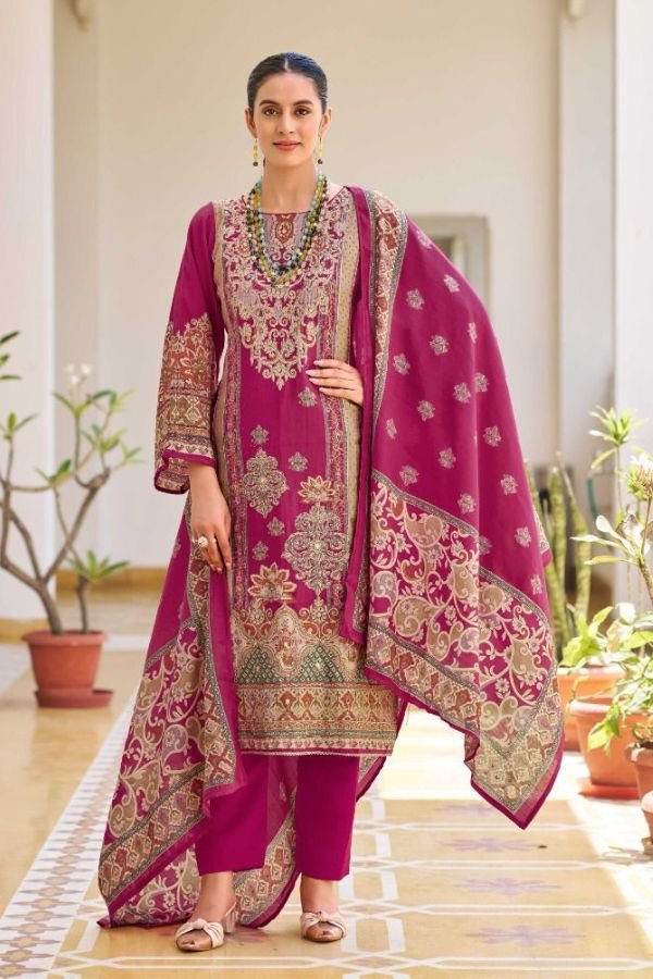 Mumtaz Arts Gulmohar Muslin Ladies Unstitched Suit 1004