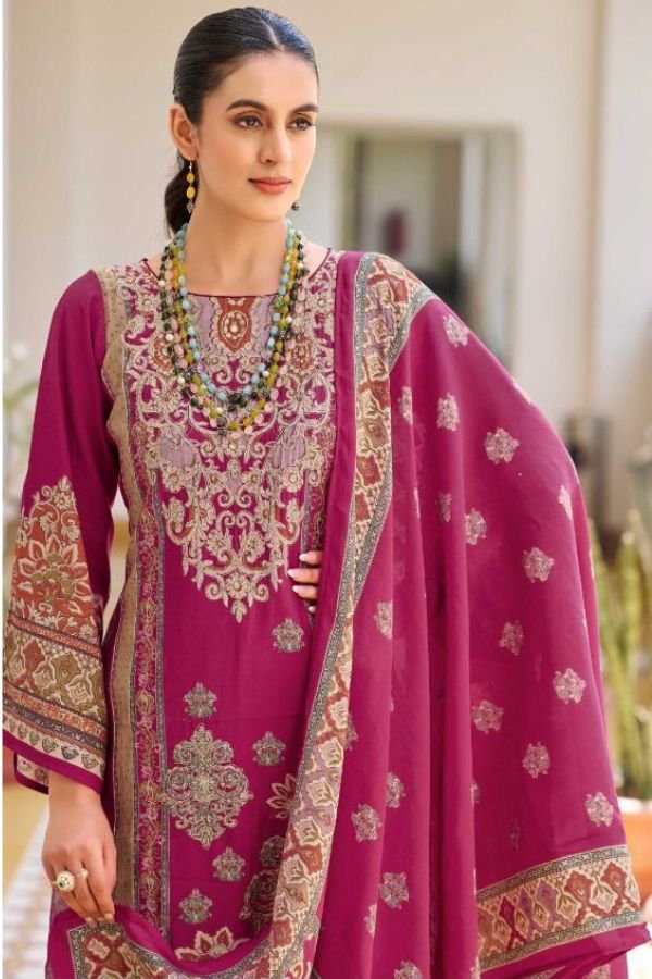 Mumtaz Arts Gulmohar Muslin Ladies Unstitched Suit 1004