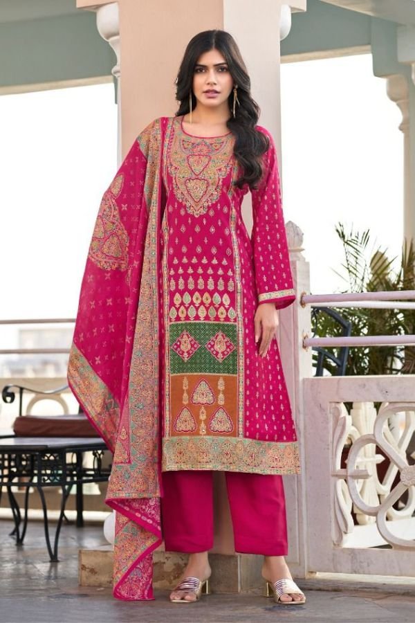 Mumtaz Arts Nasrin Muslin Ladies Unstitched Suits 1504
