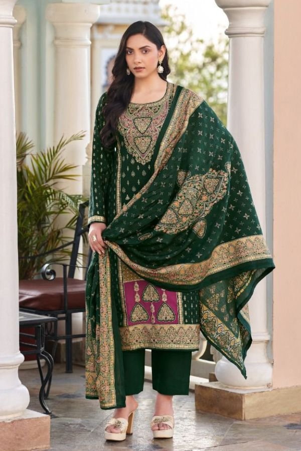 Mumtaz Arts Nasrin Muslin Ladies Unstitched Suits 1505