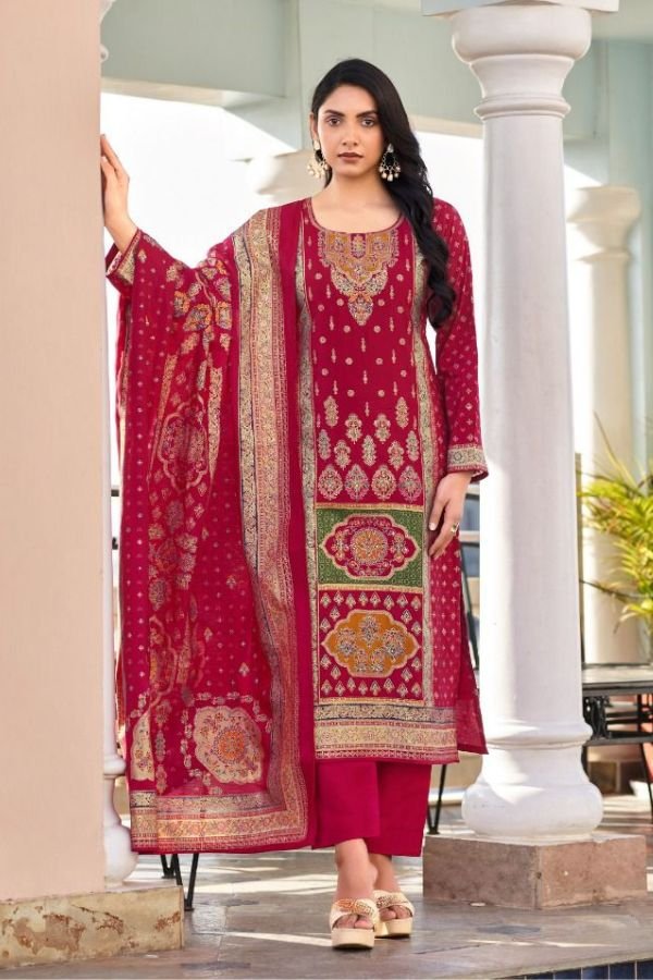 Mumtaz Arts Nasrin Muslin Ladies Unstitched Suits 1506