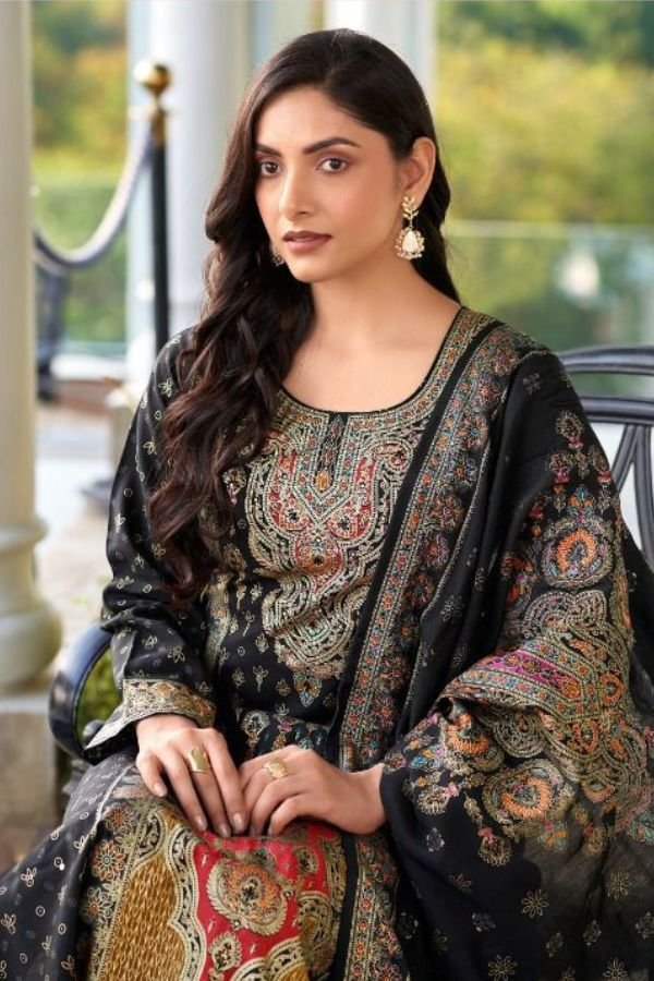 Mumtaz Arts Nasrin Muslin Ladies Unstitched Suits 1502