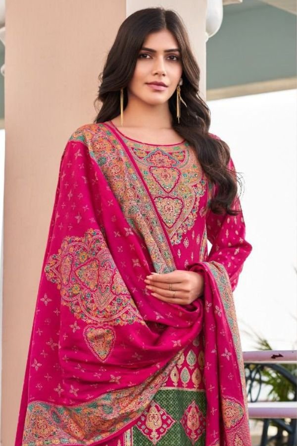 Mumtaz Arts Nasrin Muslin Ladies Unstitched Suits 1504