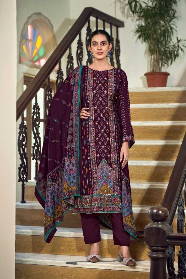 Mumtaz Arts Tanya Muslin Ladies Unstitched Suits 1001