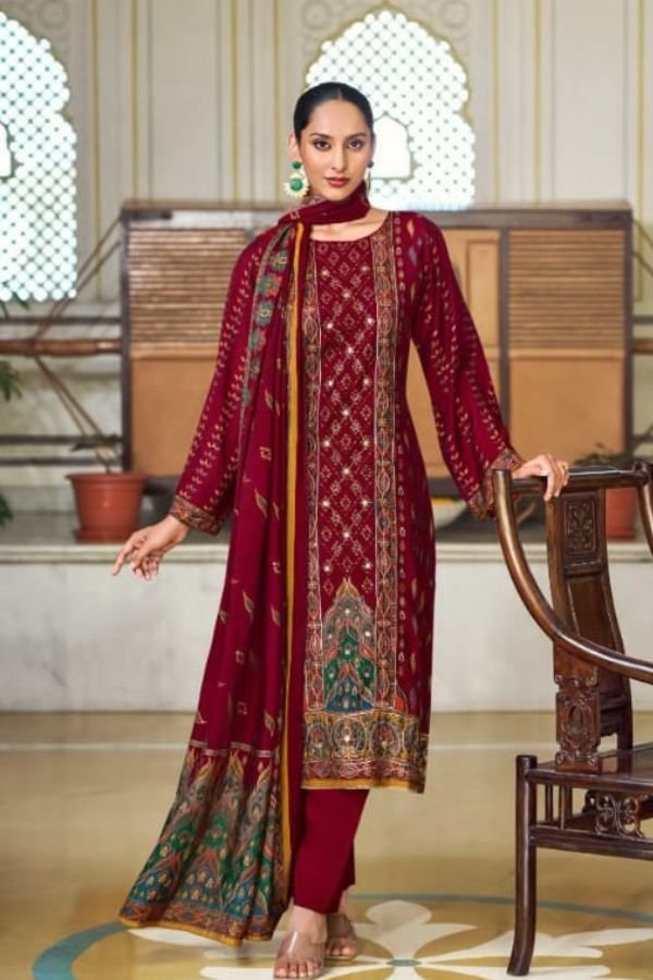 Mumtaz Arts Tanya Muslin Ladies Unstitched Suits 1003