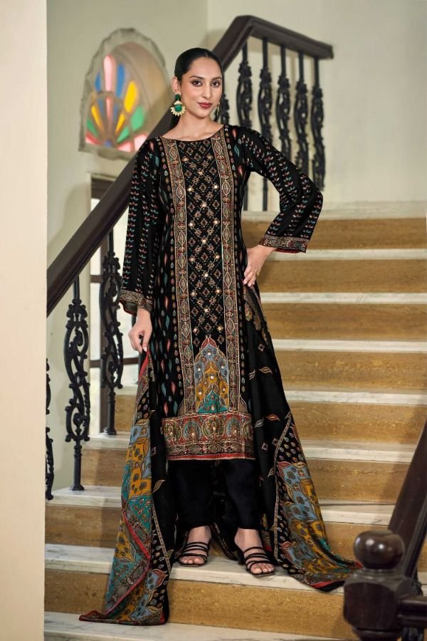 Mumtaz Arts Tanya Muslin Ladies Unstitched Suits 1004