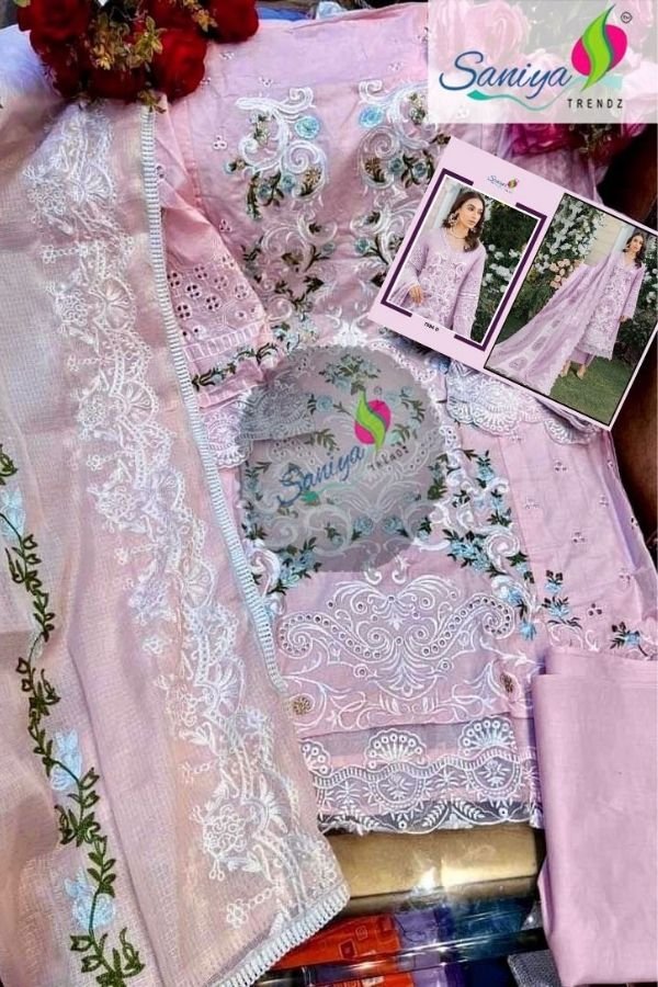 Saniya Trendz Maria B Chikankari Ladies Suit 7094-D