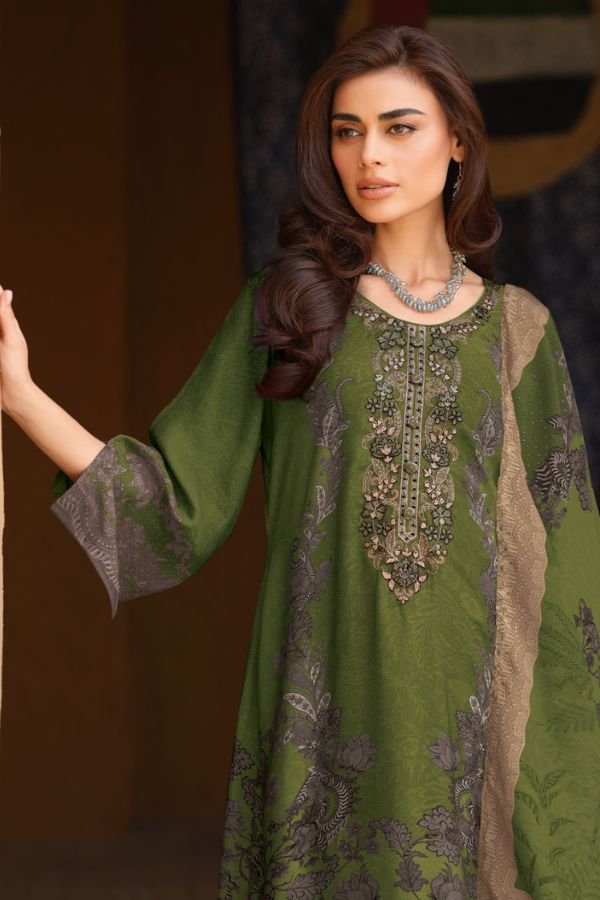 Varsha Fashion Golden Sand Silk Unstitched Ladies Suit GS-01