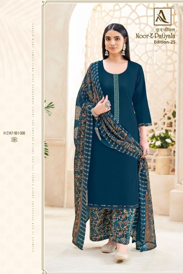 Alok Suit Noor E Patiyala Pure Zam Suit H-2147-961-008