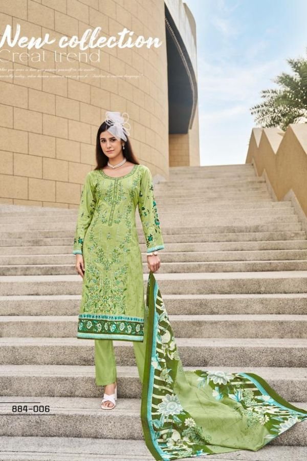 Belliza Designer Studio Chevron 5 Cotton Salwar Suit 884-006