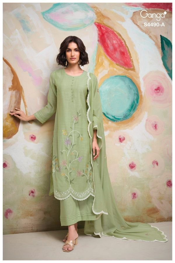 Ganga Fashion Avael S4490 Mul Ladies Suit S4490-A