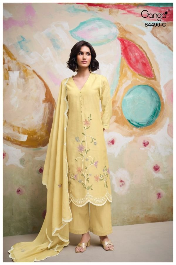 Ganga Fashion Avael S4490 Mul Ladies Suit S4490-C