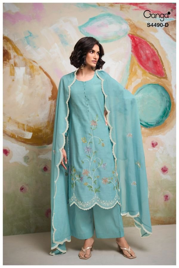 Ganga Fashion Avael S4490 Mul Ladies Suit S4490-D