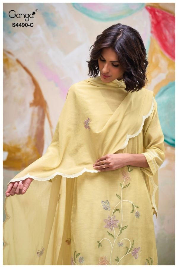Ganga Fashion Avael S4490 Mul Ladies Suit S4490-C