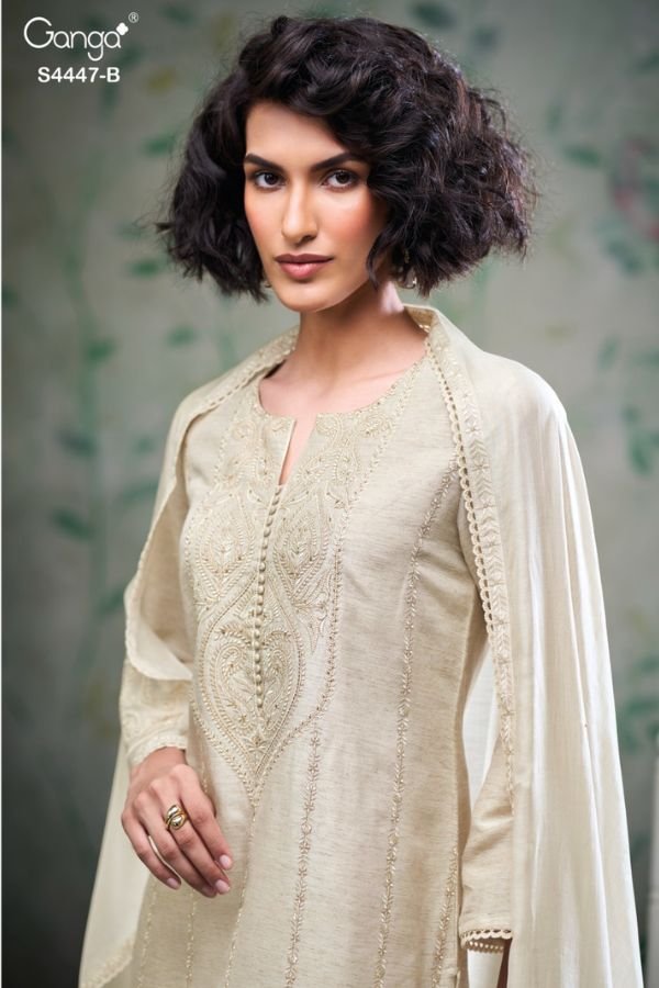 Ganga Fashion Bihana S4447 Silk Linen Ladies Suit S4447-B