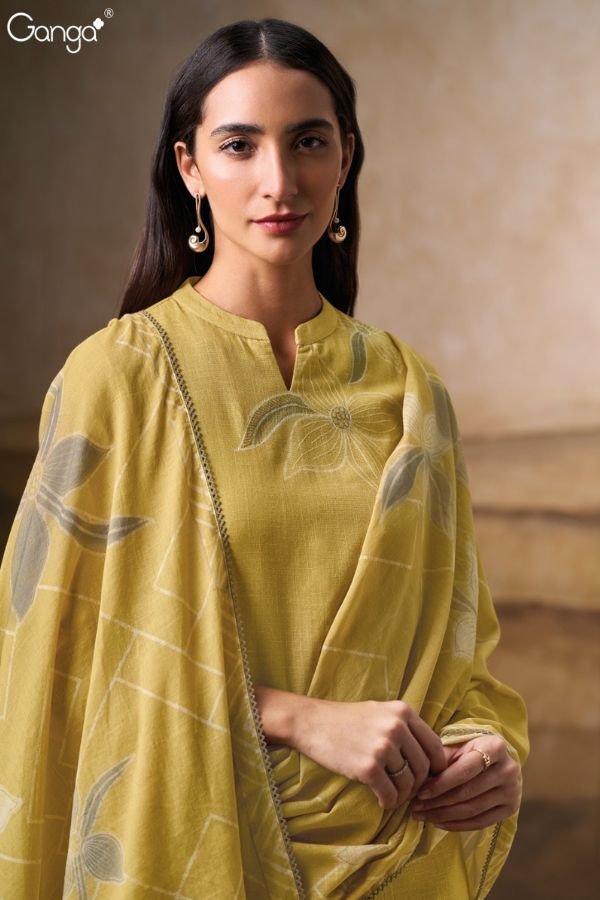 Ganga Fashion Cazia S3694 Cotton Linen Ladies Suits S3694-A