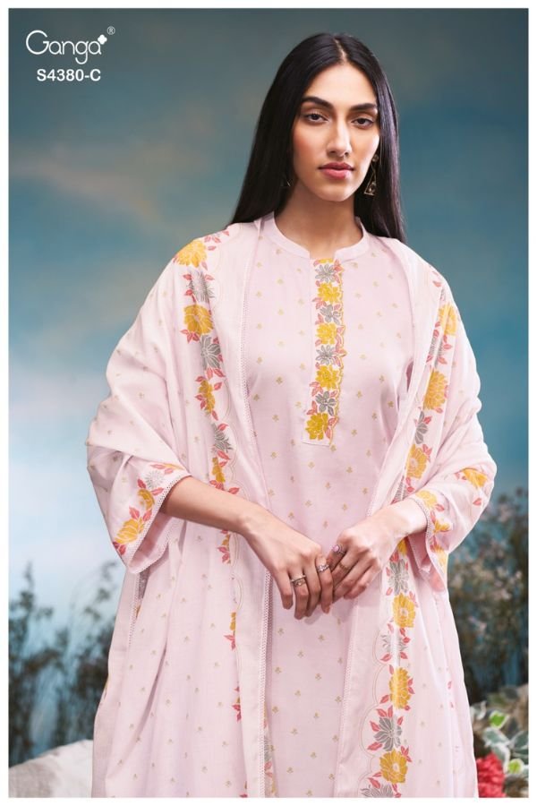 Ganga Fashion Ceraya S4380 Mul Ladies Suit S4380-C
